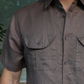 Camisa Cargo Lino | Light Coffee