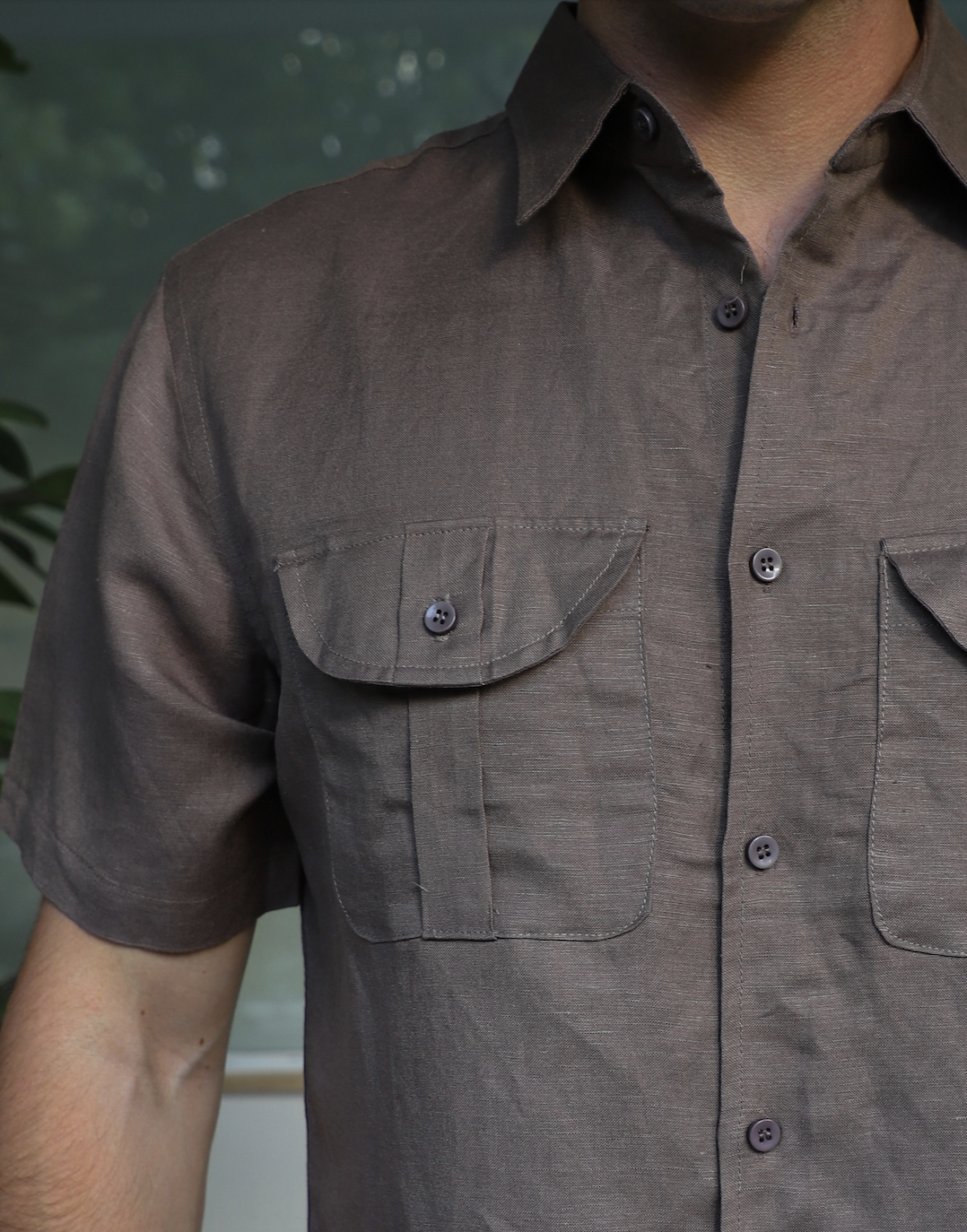 Camisa Cargo Lino | Light Coffee